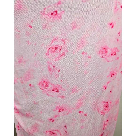 Womens Strapless Floral Milumia Maxi Dress Pink Roses Size S Elegant Wedding - Picture 8 of 11